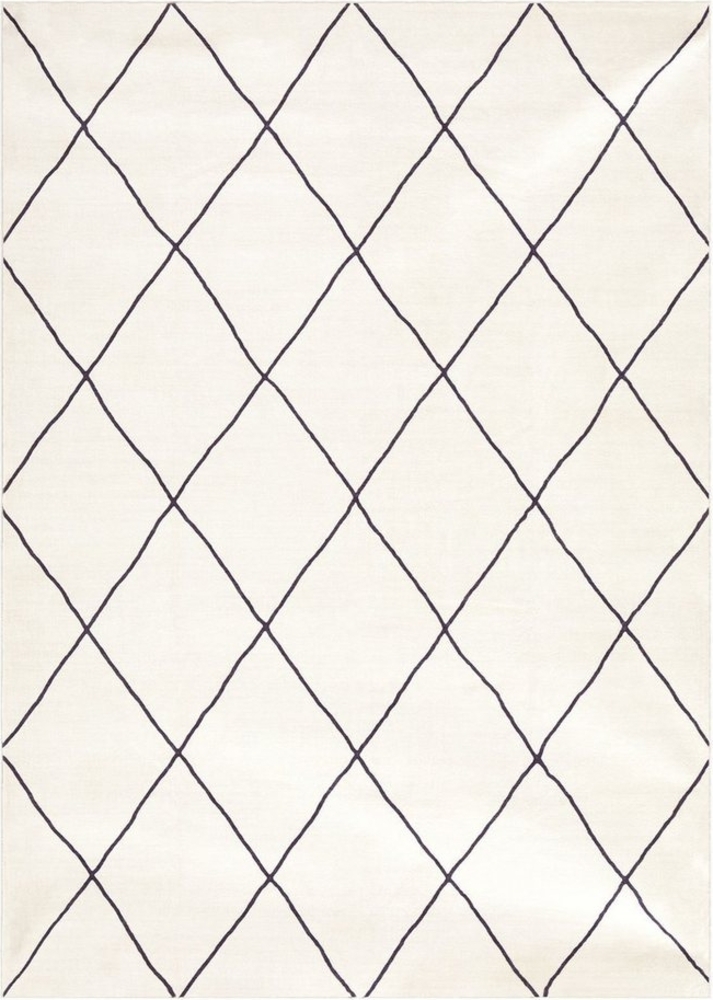 IDIMEX Teppich RHOMB, Wohnzimmerteppich 160x230cm waschbar mit Linien-Design Rauten creme Bild 1
