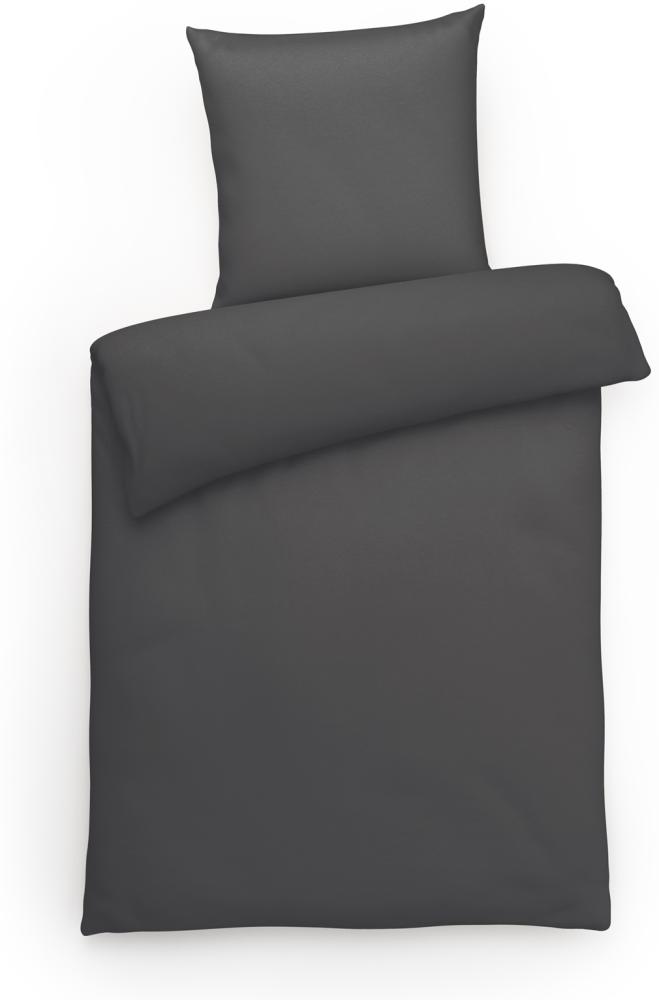 Carpe Sonno Interlock-Jersey Bettwäsche aus 100% Baumwolle , Anthrazit, 155x220 cm +1 Kissenbezug 80x80 cm Bild 1