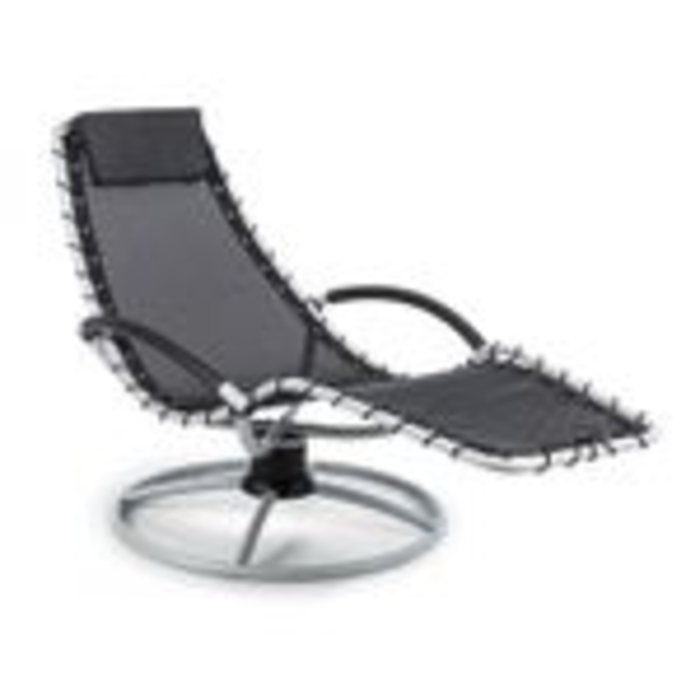 blumfeldt The Chiller - Schwingliege , Gartenliege , Liegestuhl , 77 x 85 x 173 cm , Pflegeleichte und wetterbeständig , 360° Comfort-Schwingbewegung , ComfortMesh , stabiles Stahlrohr , schwarz Bild 1