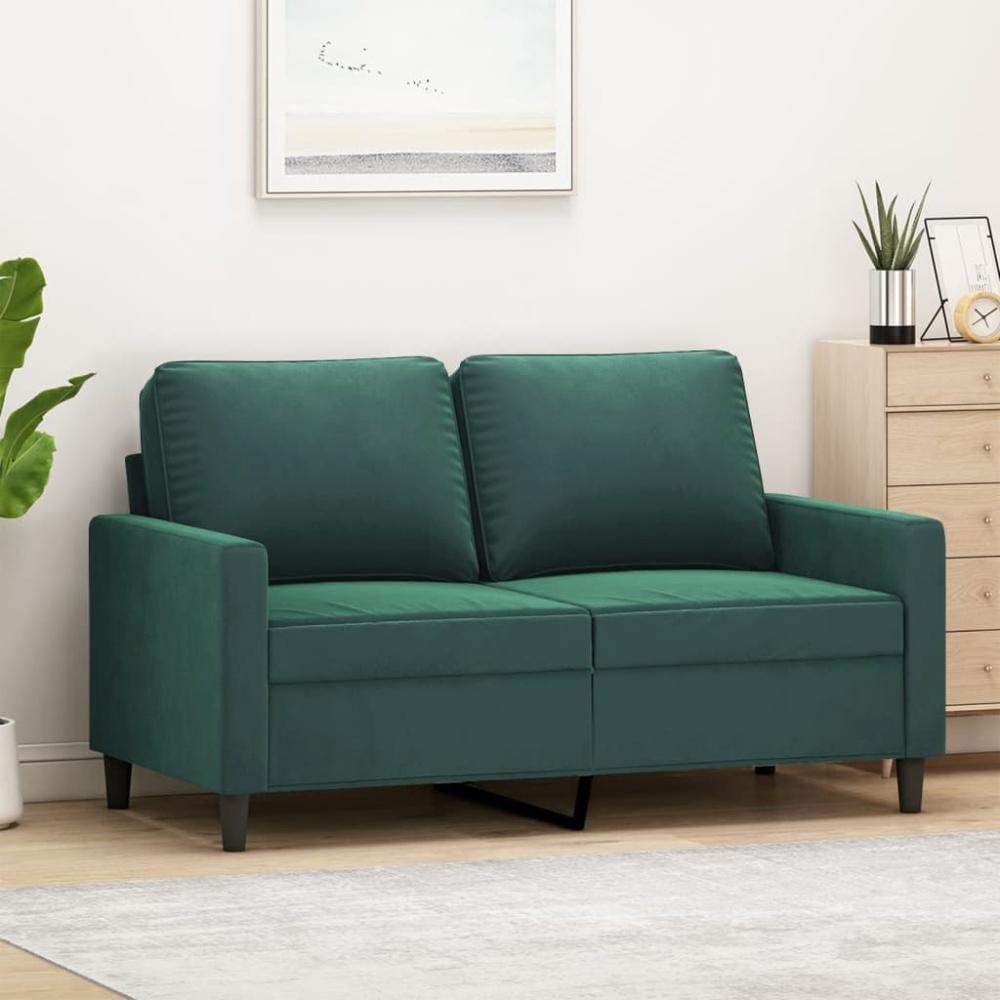 vidaXL 2-Sitzer-Sofa Dunkelgrün 120 cm Samt 359191 Bild 1