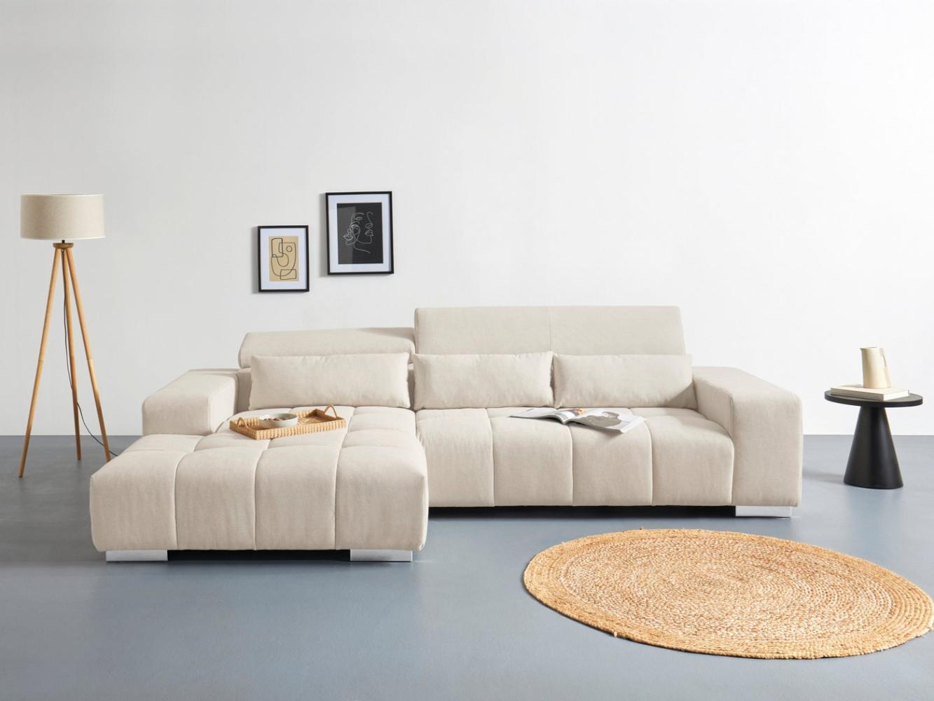 COTTA Ecksofa Orion L-Form, mit Recamiere, inkl. verstellbaren Kopfstützen und 3 Kissen Bild 1