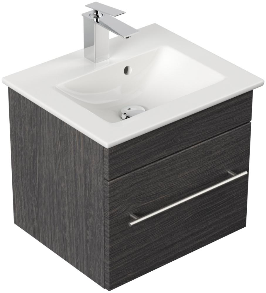 Badmöbel mit Villeroy & Boch Venticello Waschbecken 50 cm anthrazit gemasert : Anthrazit gemasert Bild 1