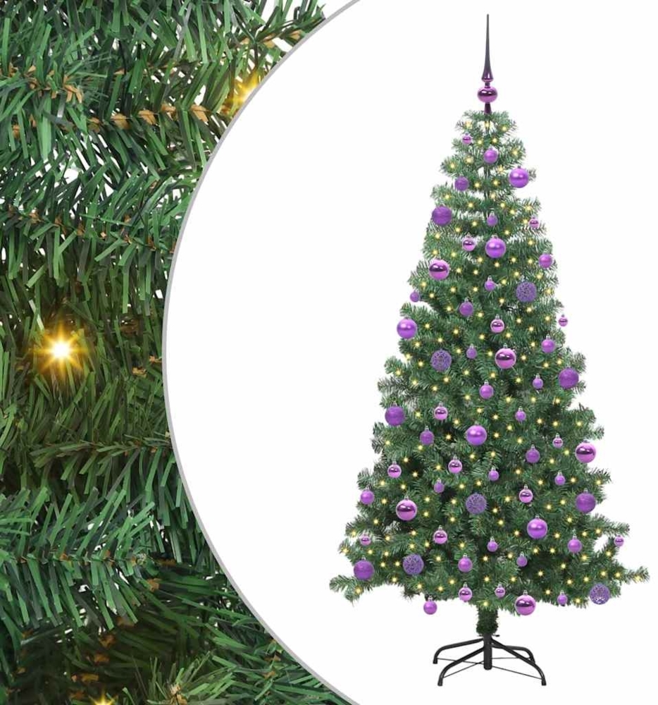 vidaXL Weihnachtsbaum mit 300 LEDs mit Ständer Grün 240 cm PVC 3396404 Bild 1