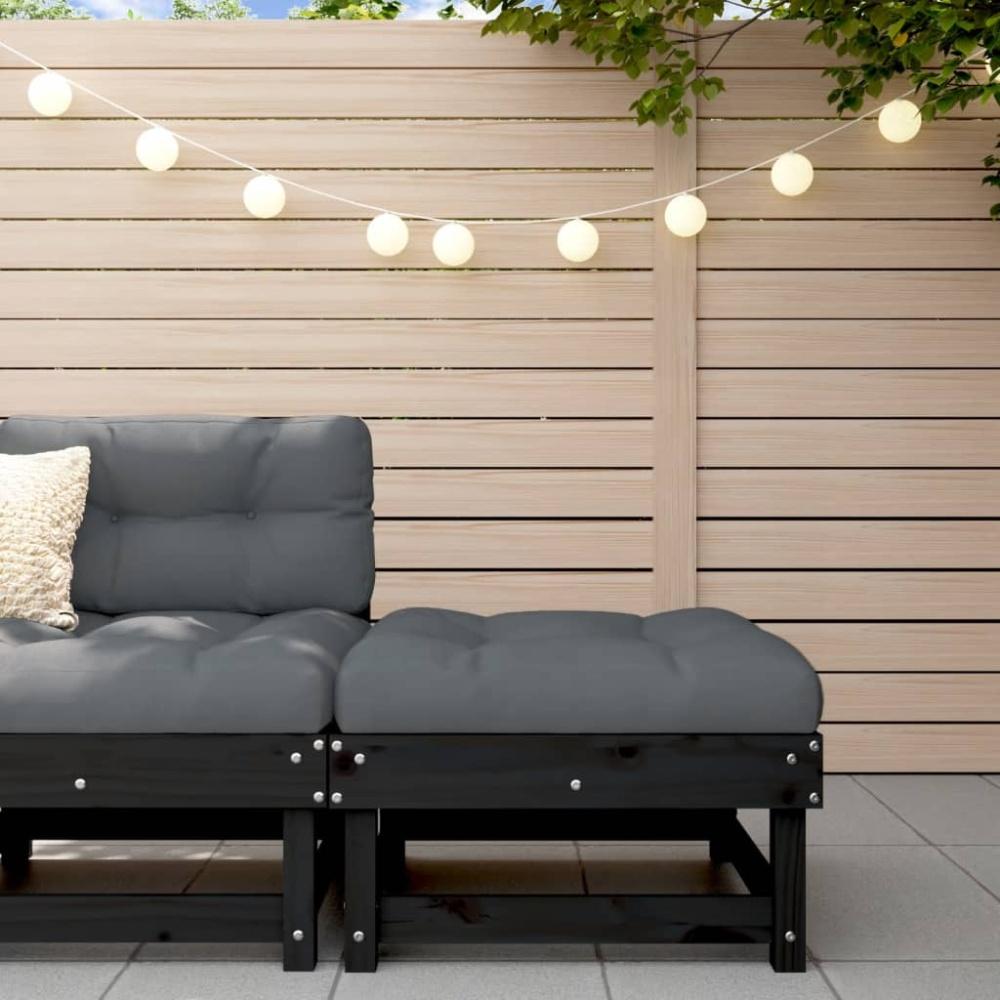 vidaXL Gartenhocker Schwarz Massivholz Kiefer Bild 1