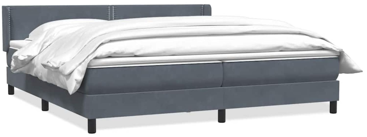 vidaXL Boxspringbett mit Matratze Dunkelgrau 200x210 cm Samt 3318046 Bild 1