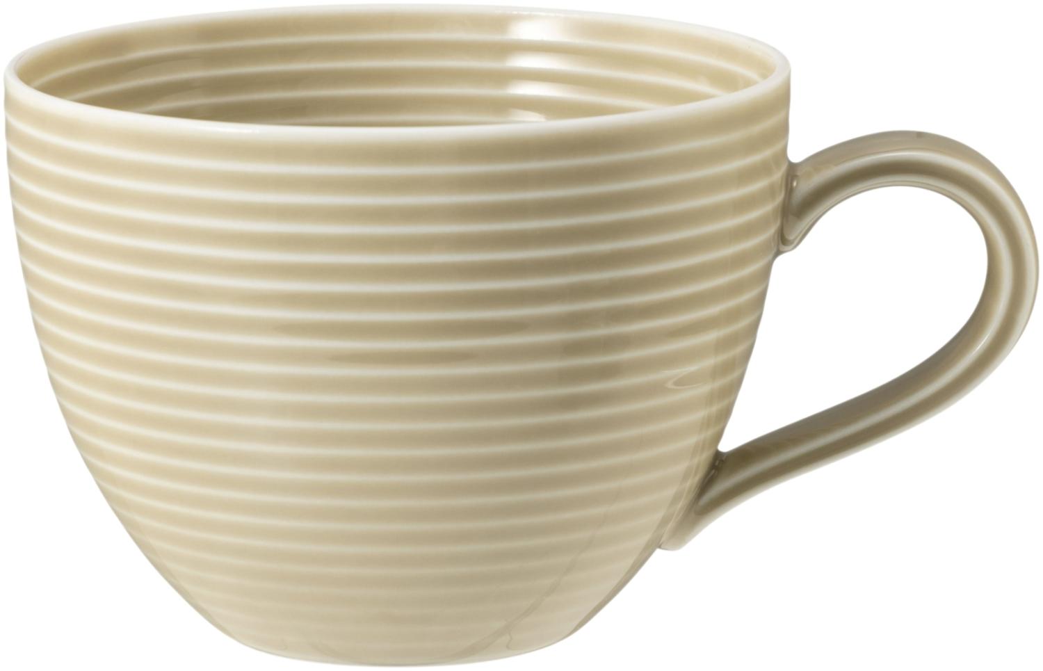 Seltmann Weiden Beat Sandbeige Kaffeeobertasse mit Relief, Kaffeetasse, Kaffee Tasse, Teetasse, Porzellan, Beige, 260 ml, 001. 753834 Bild 1