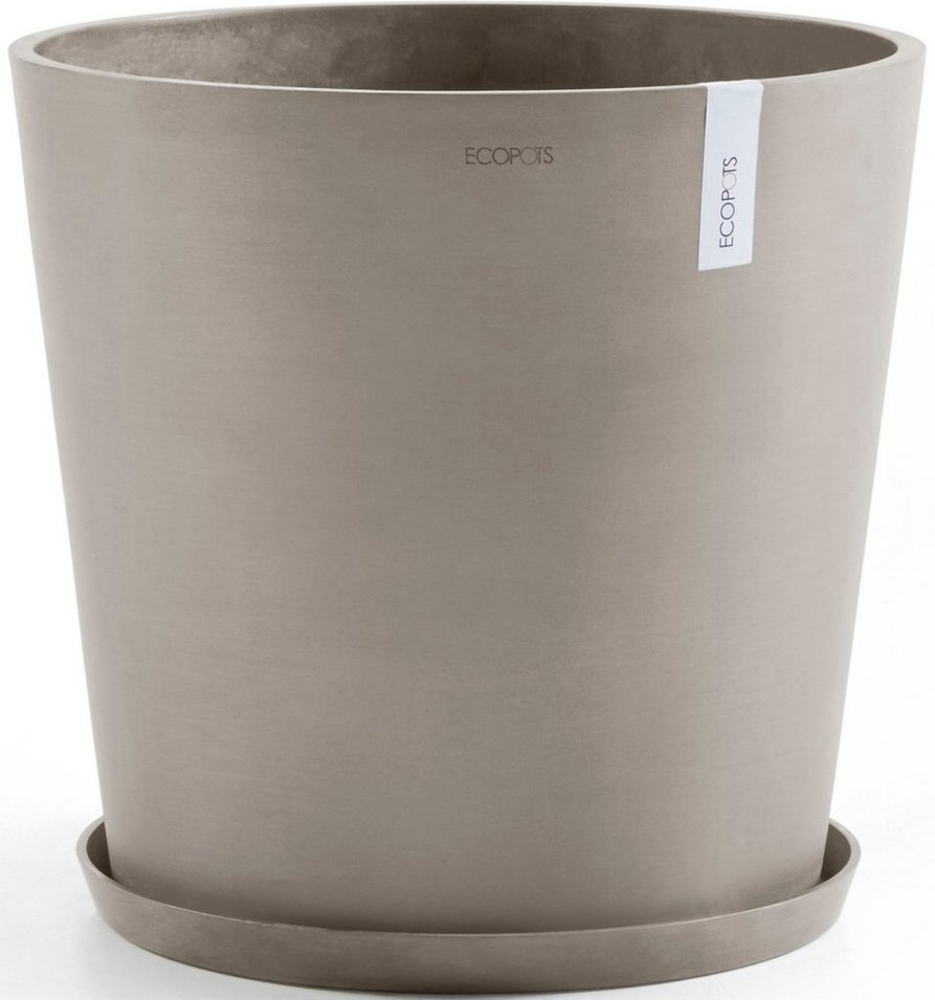 ECOPOTS Blumentopf Amsterdam 50 + Wassersystem Taupe, für innen und außen: frostsicher, bruchsicher und lichtbeständig Bild 1