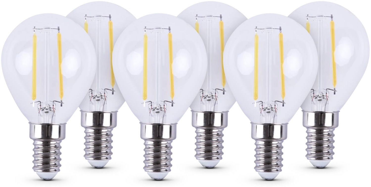 LED Glühbirne Warmweiß E14, Leuchtmittel - Glühlampe 2700K (3er - 9er Pack) Birnenform Energiesparlampe, 15.000 Stunden Lebensdauer, 2 Watt 6er Pack Bild 1