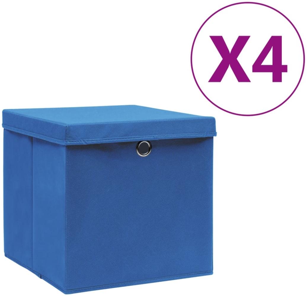 vidaXL Aufbewahrungsboxen mit Deckeln 4 Stk. 28x28x28 cm Blau 325196 Bild 1