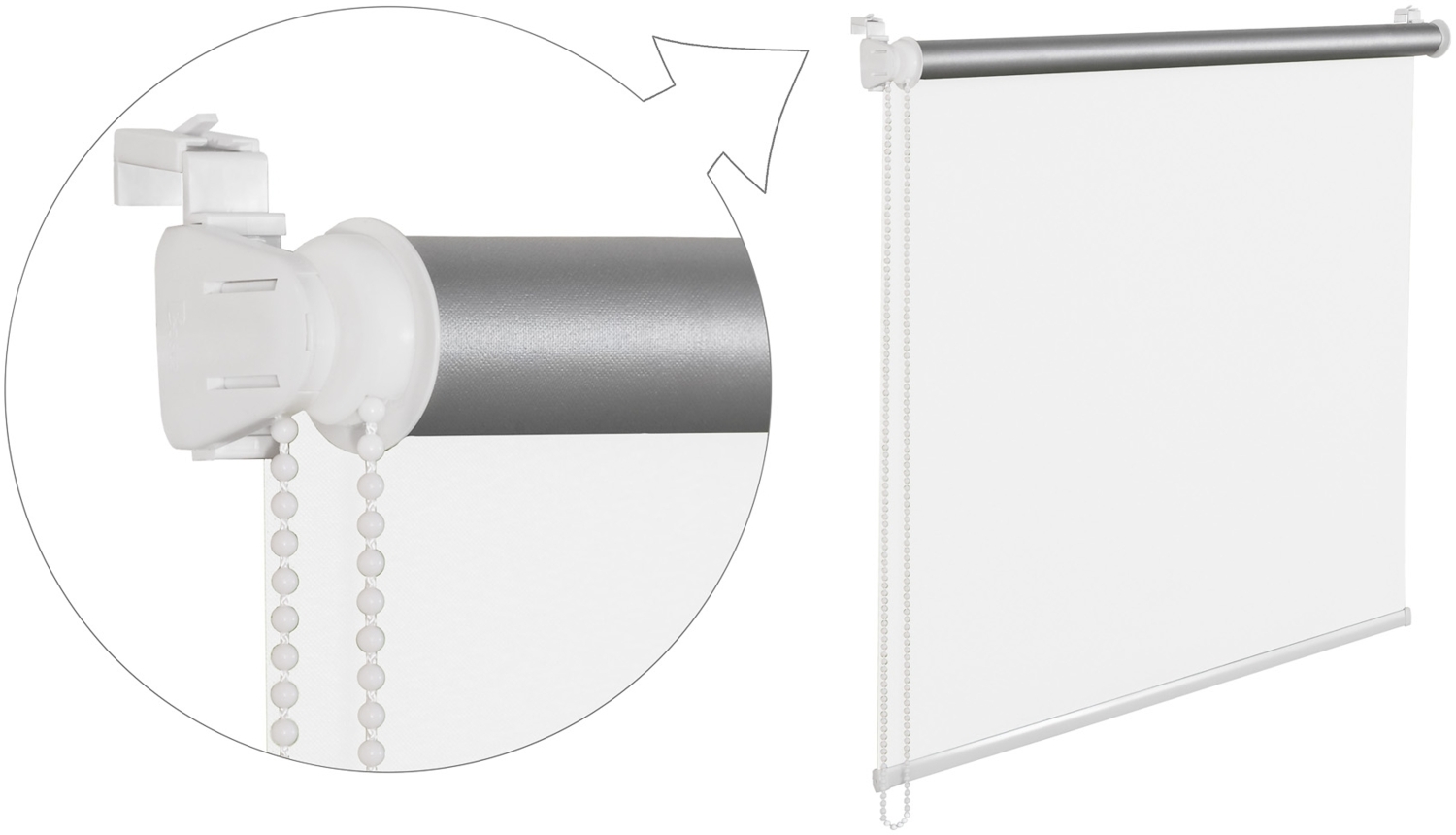 Thermorollo Verdunklungsrollo 90x200 cm weiss Fensterrollo mit Thermobeschichtung 100% Abdunklung i Bild 1