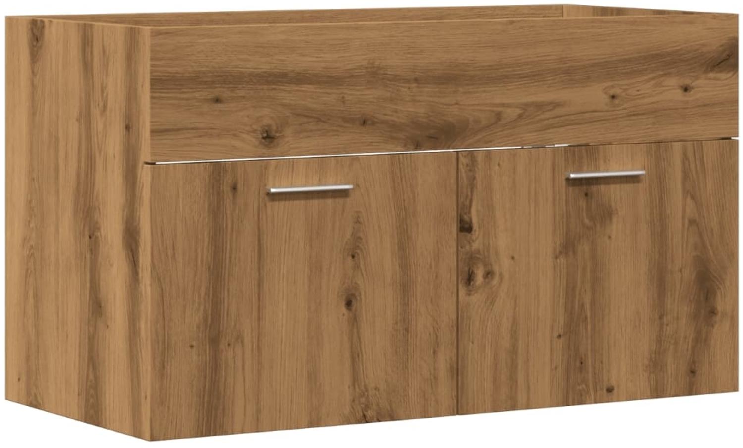 vidaXL Waschbeckenunterschrank Artisan-Eiche 90x38,5x46 Holzwerkstoff 856216 Bild 1