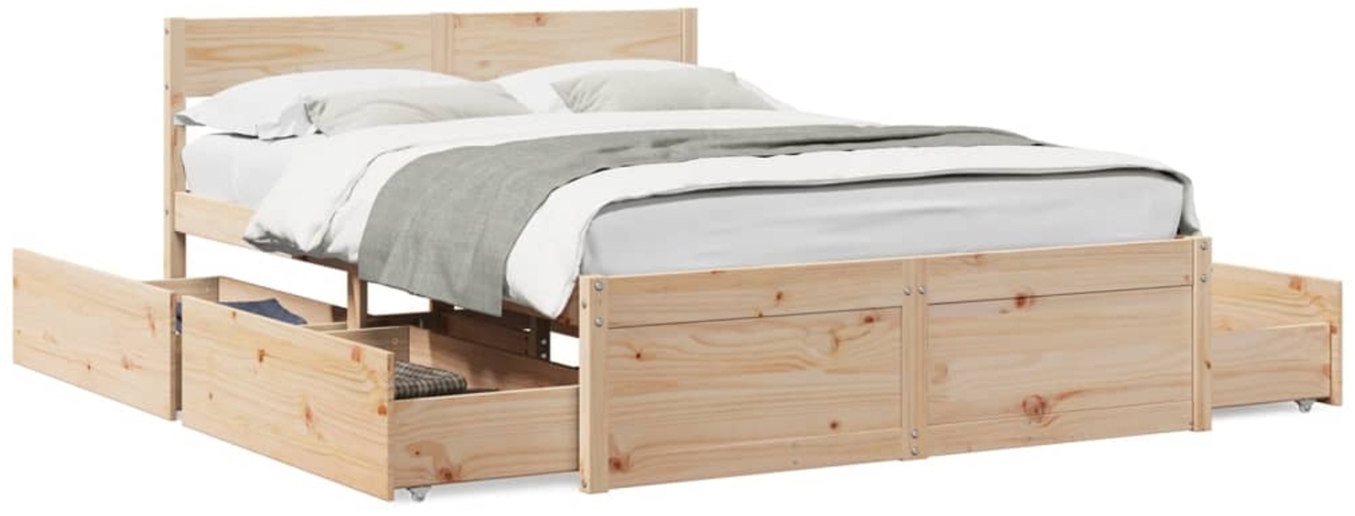 vidaXL Massivholzbett ohne Matratze 120x190 cm Kiefernholz 3282360 Bild 1