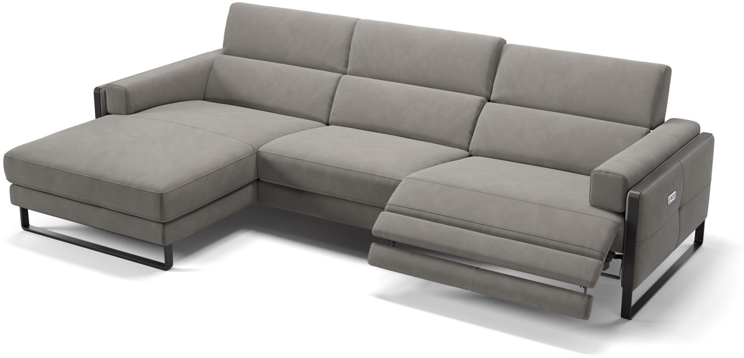 Sofanella Ecksofa MILO Eckcouch Wohnlandschaft Stoffsofa in Hellgrau Bild 1