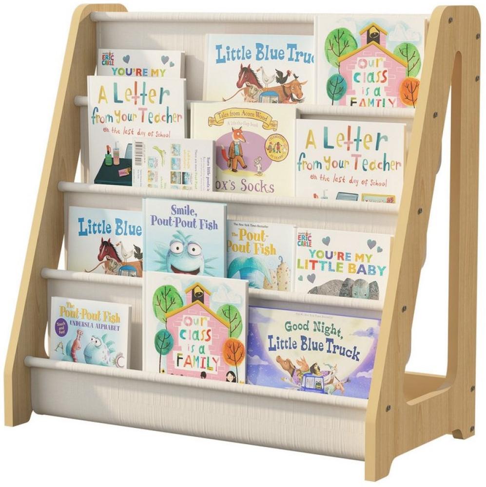 radelldar Bücherregal Kinderregal klein für Kinder montessori,58x53x58cm, klappbar/fest Bild 1