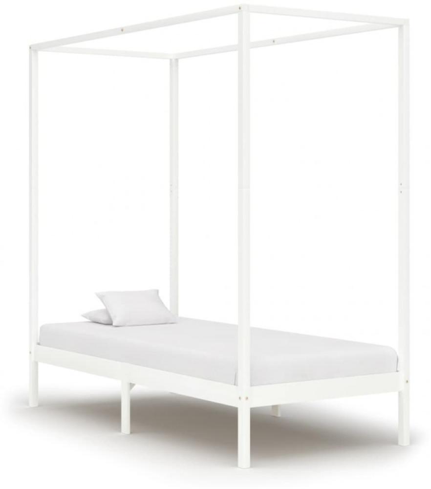 vidaXL Himmelbett-Gestell Weiß Massivholz Kiefer 100 x 200 cm 283263 Bild 1