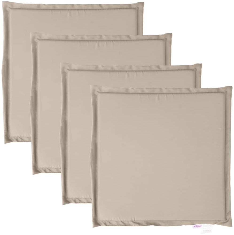 vidaXL Garten-Sitzkissen, quadratisch, 4 Stück, Polyester taupe, 45 x 45 x 2 cm Bild 1