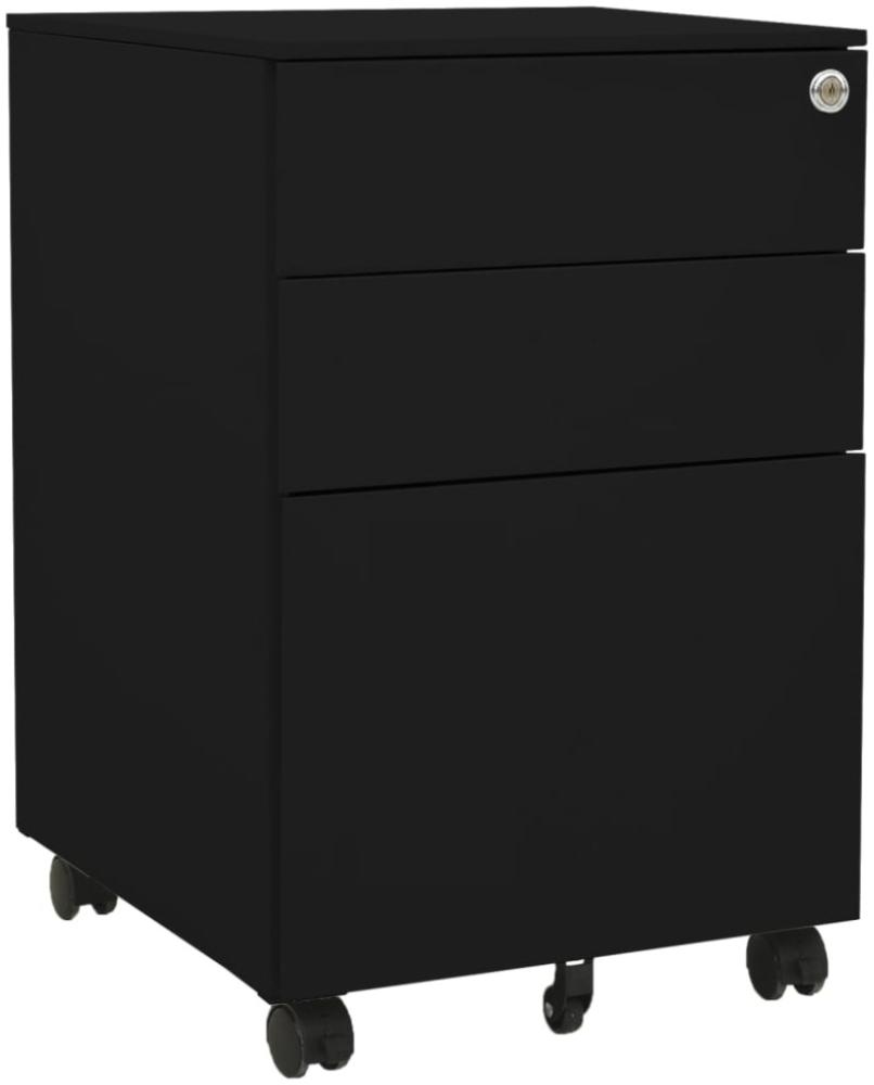 vidaXL Aktenschrank mit Rollen Schwarz 39x45x60 cm Stahl 335980 Bild 1