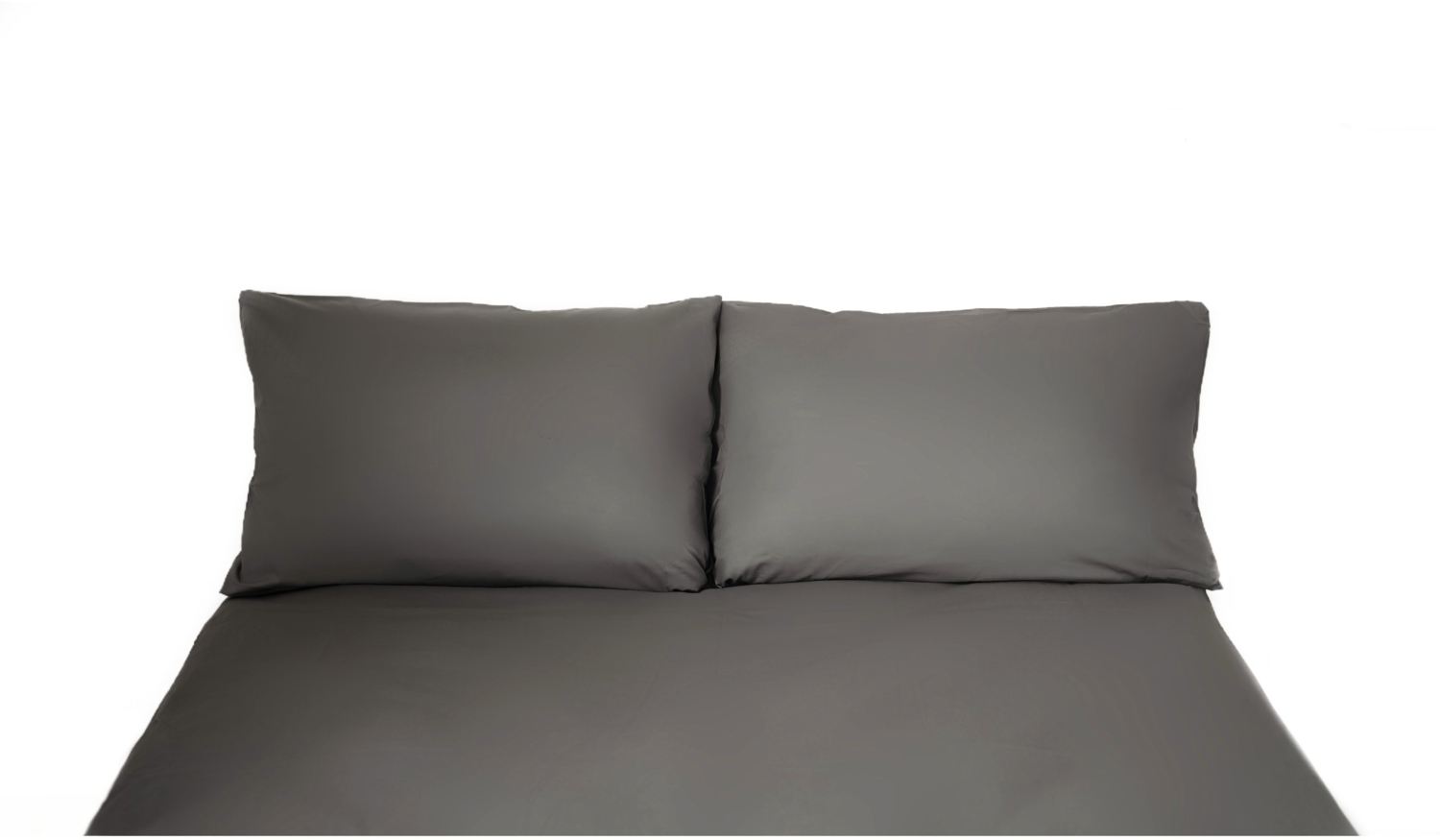 Einfarbige Bettwäschen-Sets für Einzel- und Doppelbetten, 100% Baumwolle Anthrazit 240x220 cm Bild 1