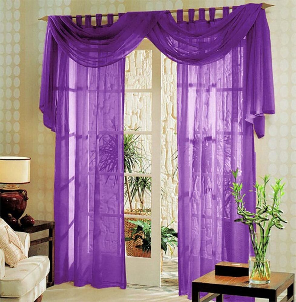 Gardinenbox Gardine, Schlaufen (3 St), transparent, Voile, Voile komplett Gardinen Set 3 teilig Bild 1