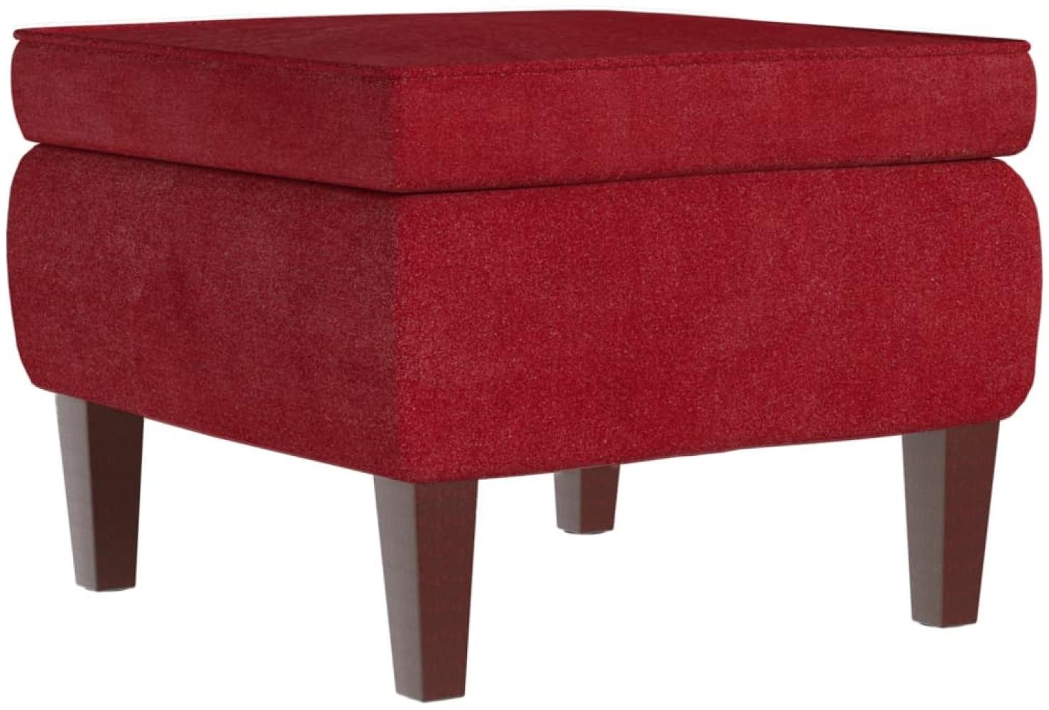 vidaXL Hocker mit Holzbeinen Weinrot Samt [329462] Bild 1