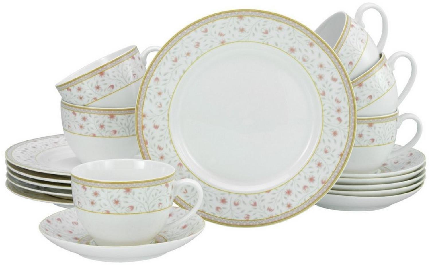 CreaTable 17527 Kaffeeservice Emilia für 6 Personen, Porzellan, creme-weiß (1 Set, 18-teilig) Bild 1