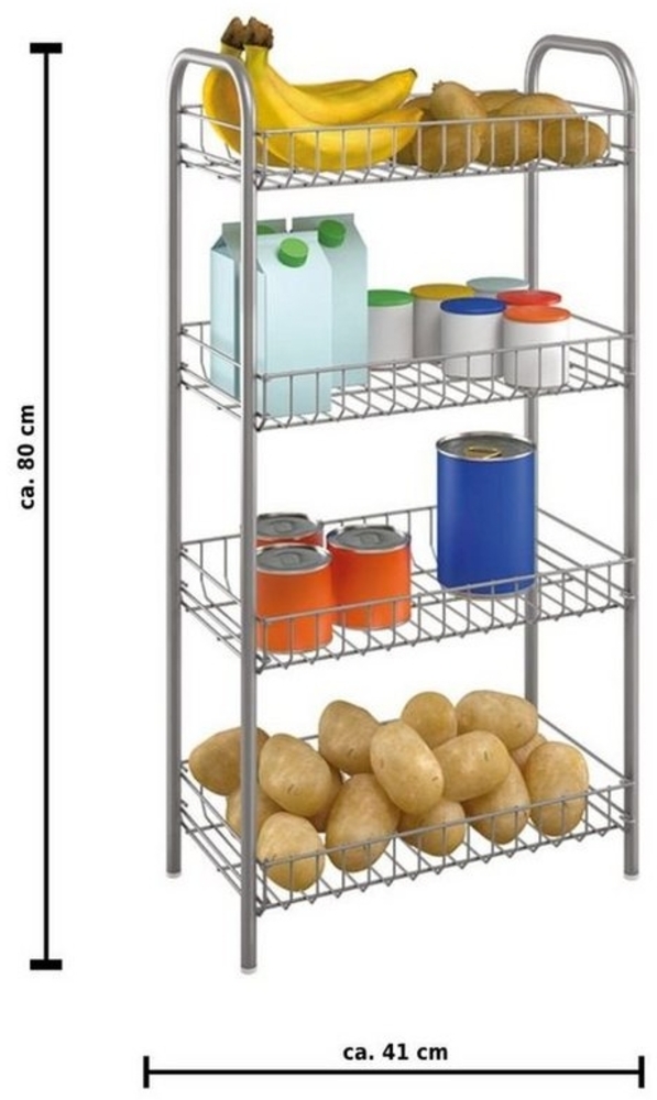 Allzweckregal für Küche & Bad 4 Etagen Bild 1