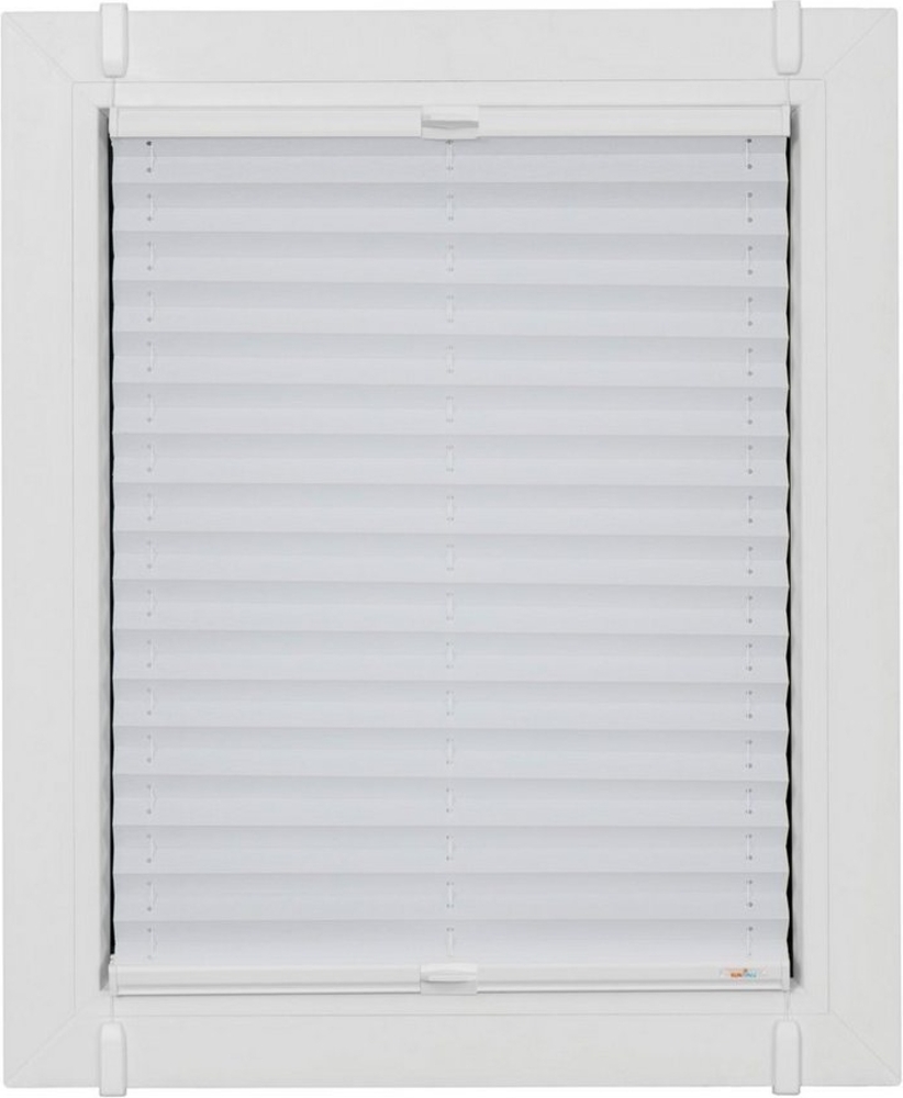 sunlines Plissee One Size Style Crepe, blickdicht, ohne Bohren, verspannt, Klemmfix, Zubehörfarbe weiß, zum Klemmen Bild 1