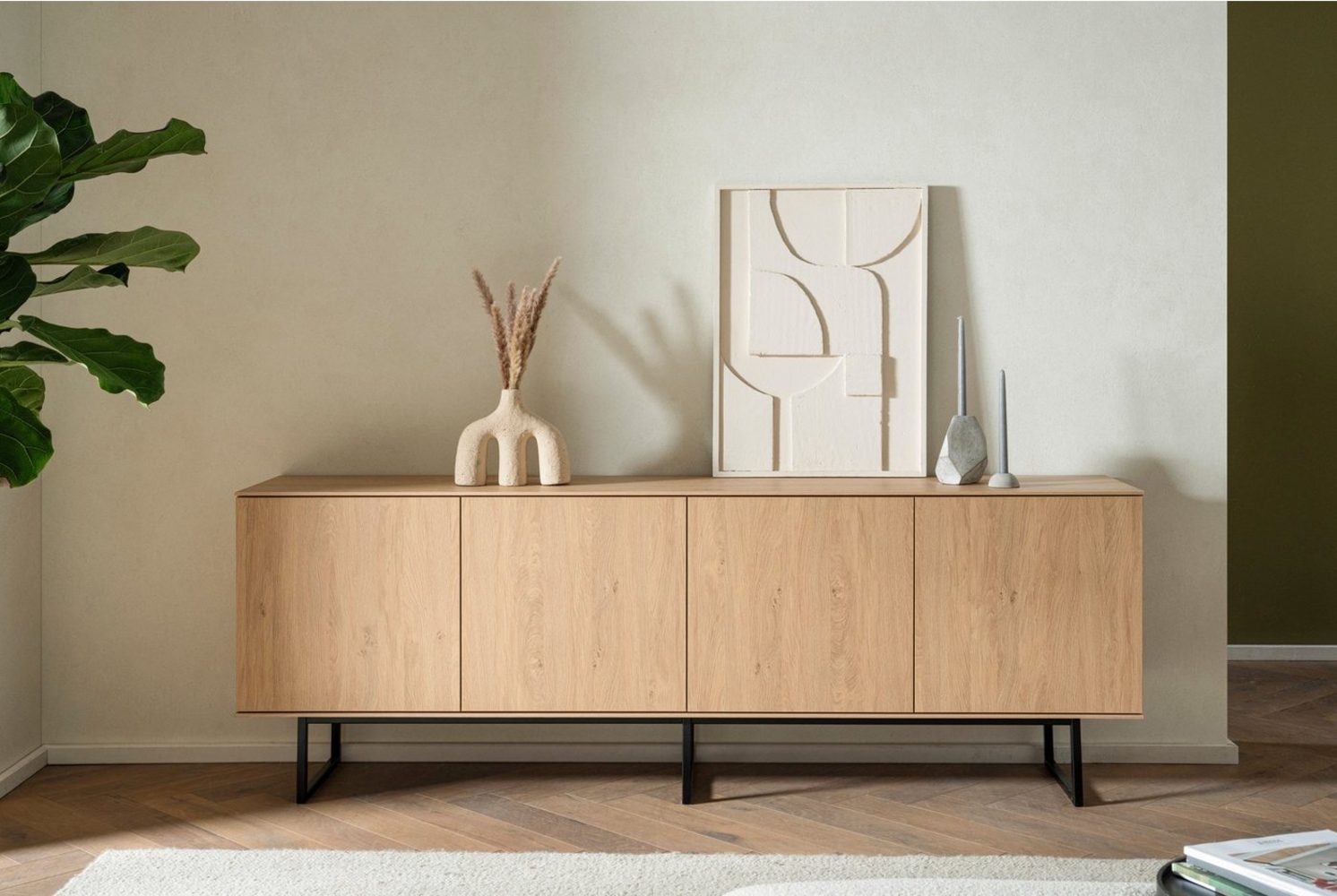 Home affaire Lowboard Lund, moderner TV-Unterschrank, Kommode mit Kufengestell, ausreichend Stauraum, vielseitig einsetzbar, 200 cm breit Bild 1