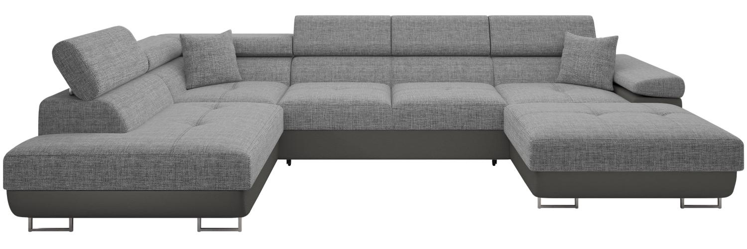 Ecksofa Torezio Bis mit Bettkasten, Schlaffunktion und Einstellbare Kopfstützen (Farbe: Soft 029 + Lux 05, Seite: Links) Bild 1