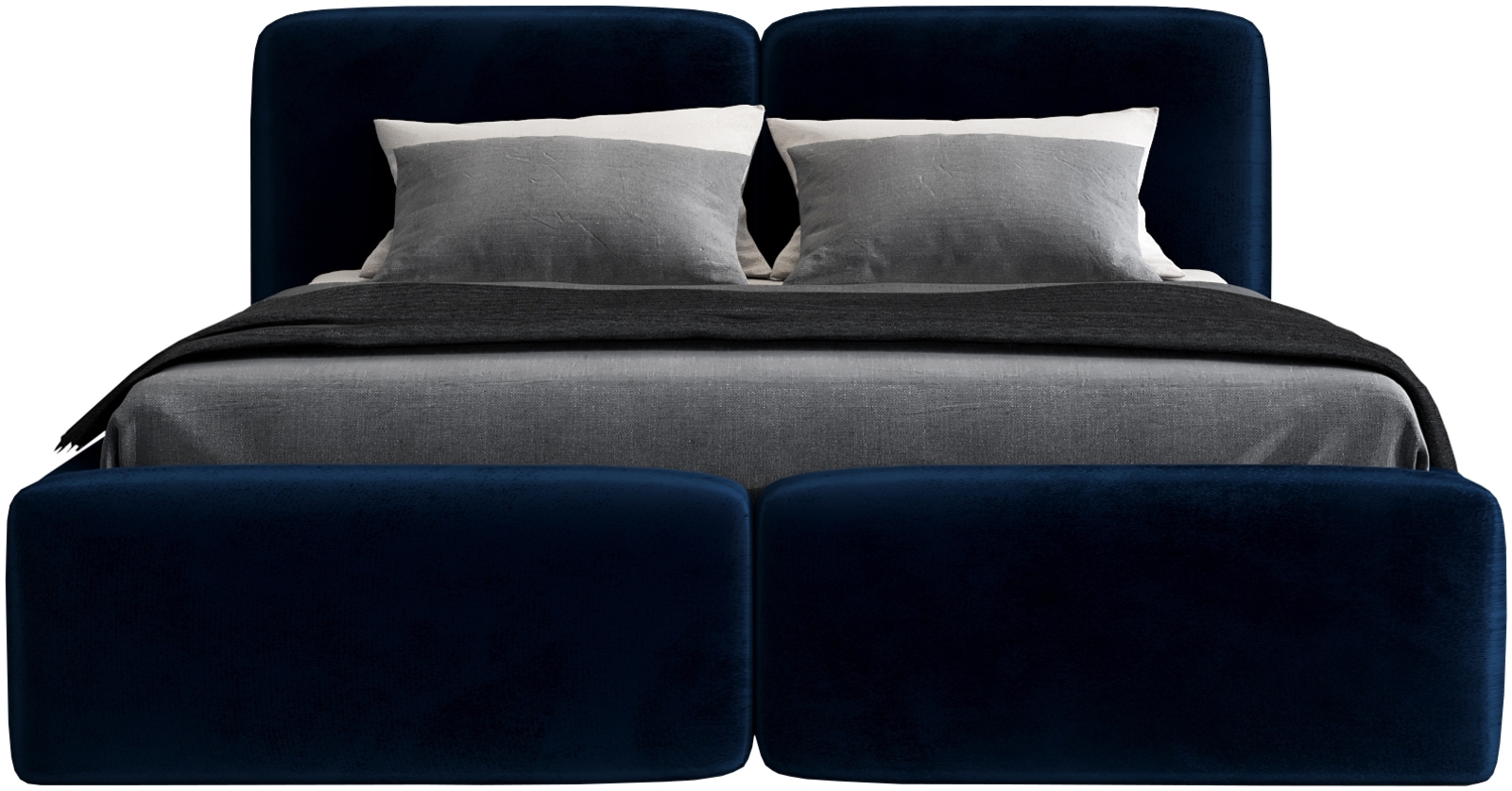 Polsterbett OLKE 180x200 mit Matratze, Bettkasten und Lattenrost. Farbe: Blau 11 Bild 1