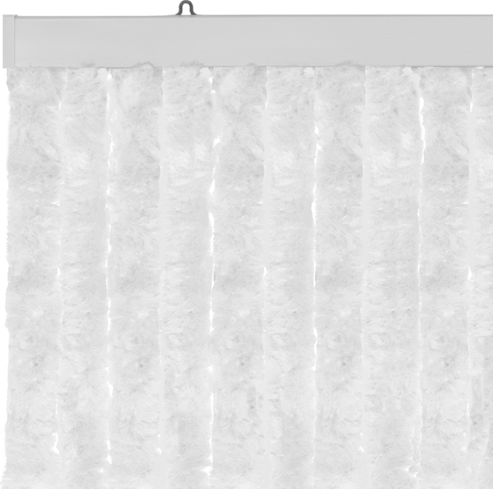 Moritz Flauschvorhang aus Chenille 90 x 220 cm weiß Türvorhang als Fliegenschutz Insektenschutz für Camping Wohnwagen Bild 1