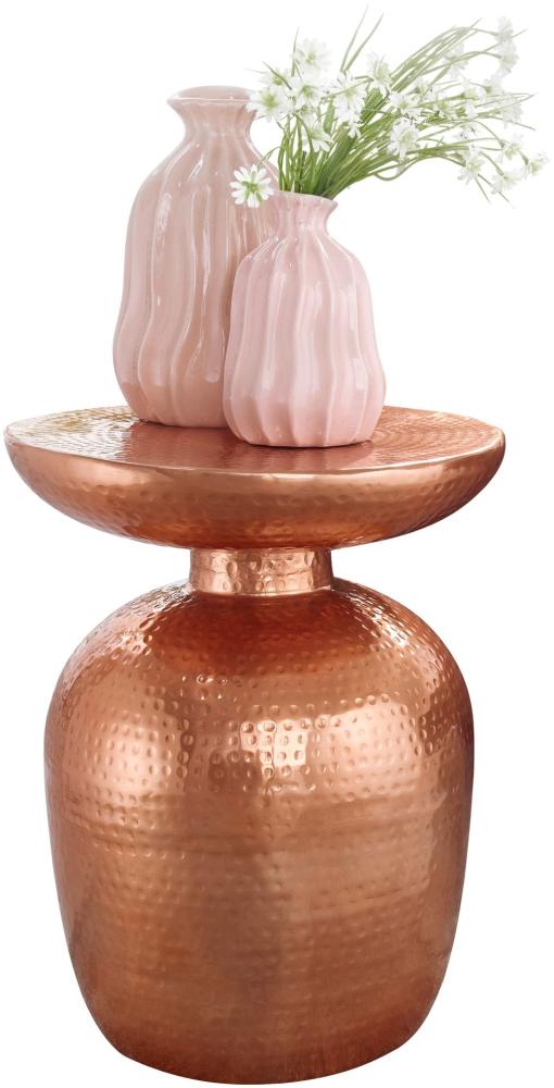 Wohnling Design Beistelltisch DELIA 36,5 x 46 x 36,5 cm Aluminium Dekotisch orientalisch rund, Gold Bild 1