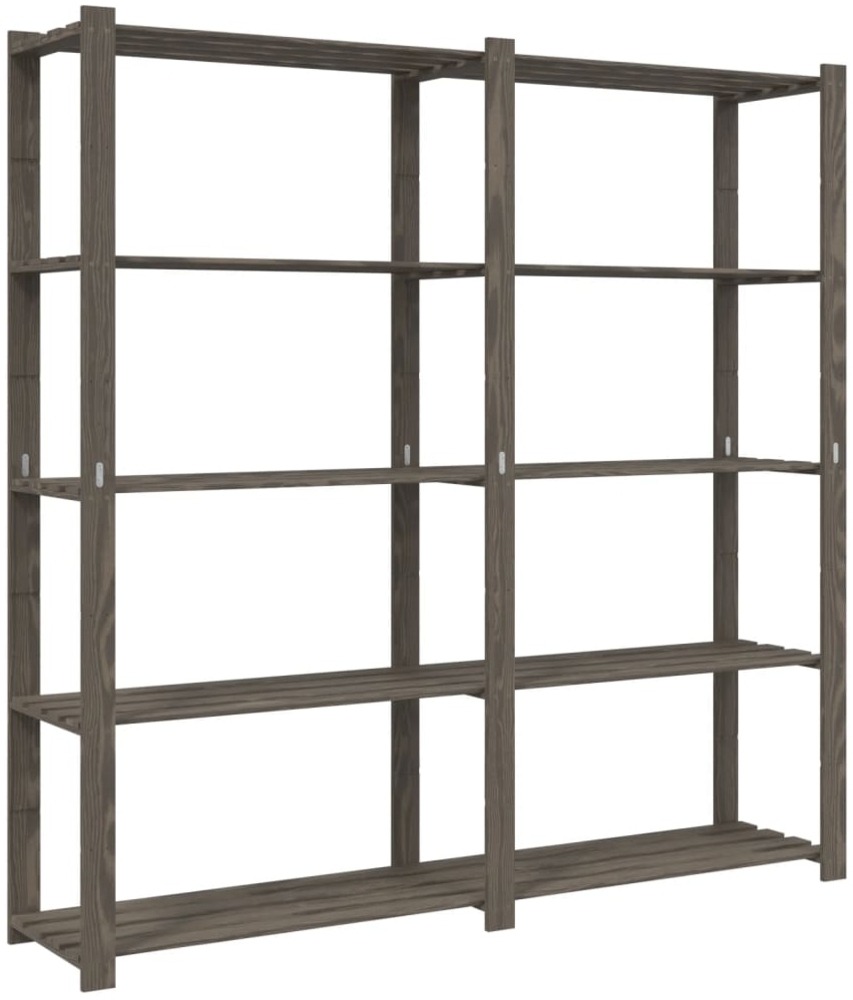vidaXL Lagerregal mit 5 Böden Grau 170x38x170 cm Massivholz Kiefer 373384 Bild 1