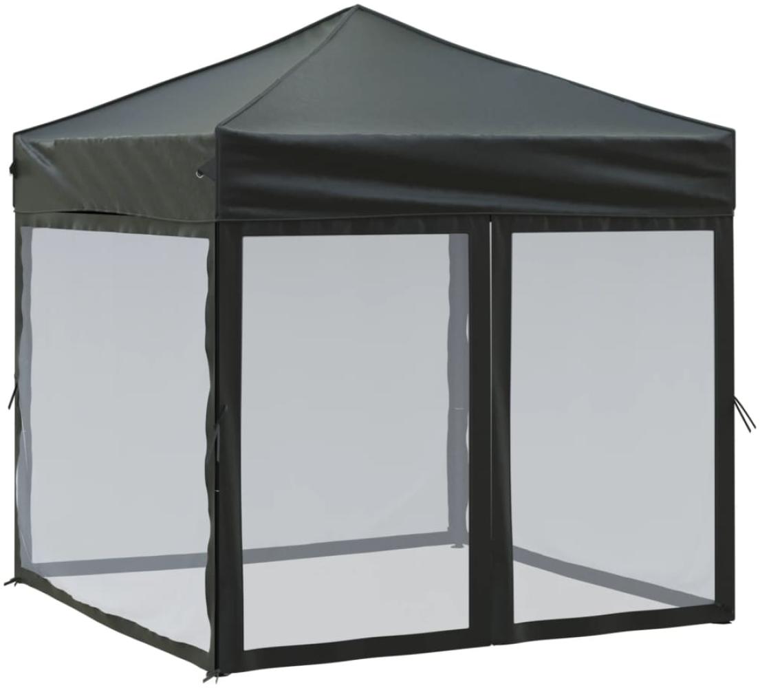 vidaXL Partyzelt Faltbar mit Seitenwänden Schwarz 2x2 m 93511 Bild 1