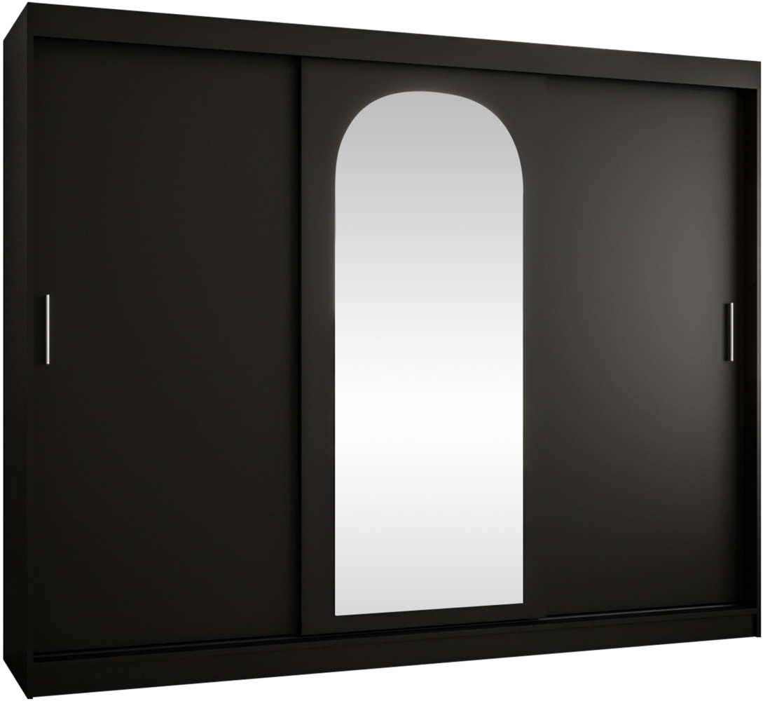 Kleiderschrank Samker 250 cm (Farbe: Schwarz, mit vier Schubladen) Bild 1