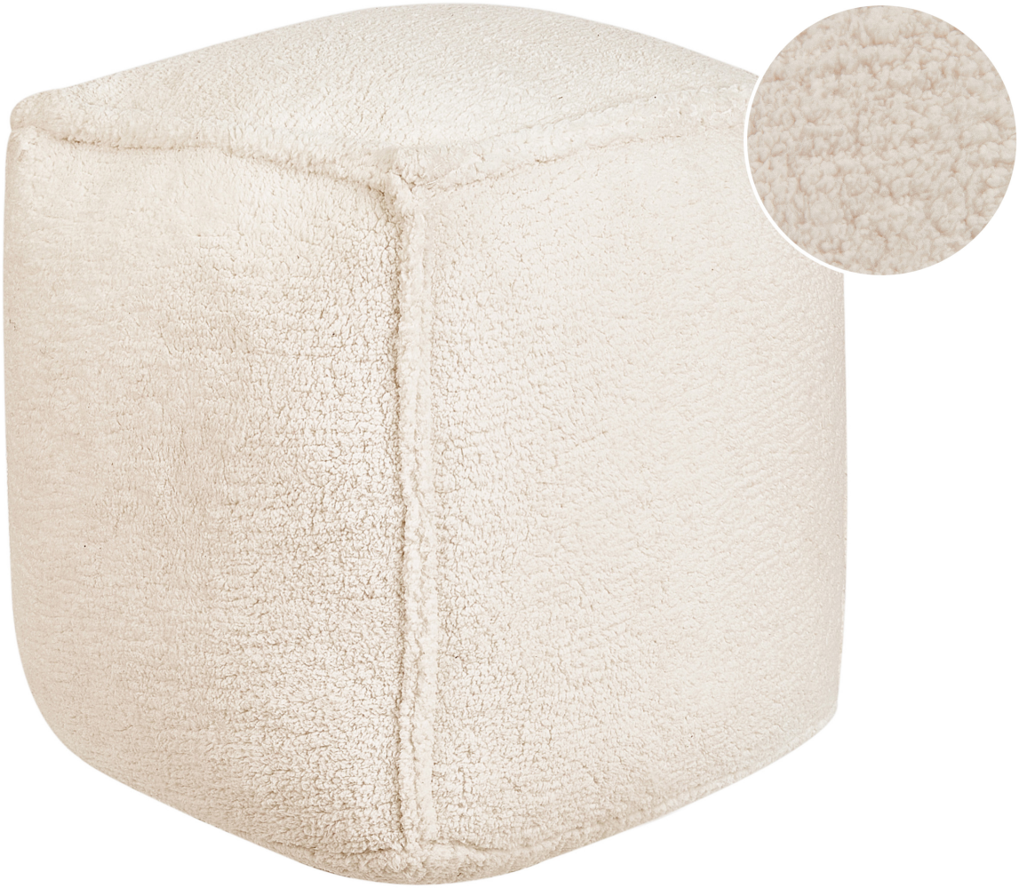 Pouf ALIPUR Helles Beige Stoff Bild 1