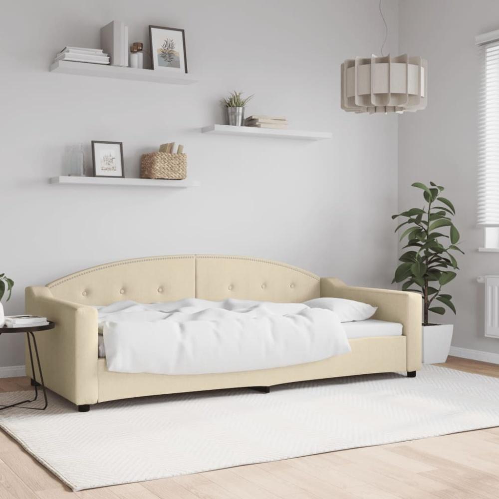 vidaXL Tagesbett Creme 90x200 cm Stoff 354187 Bild 1