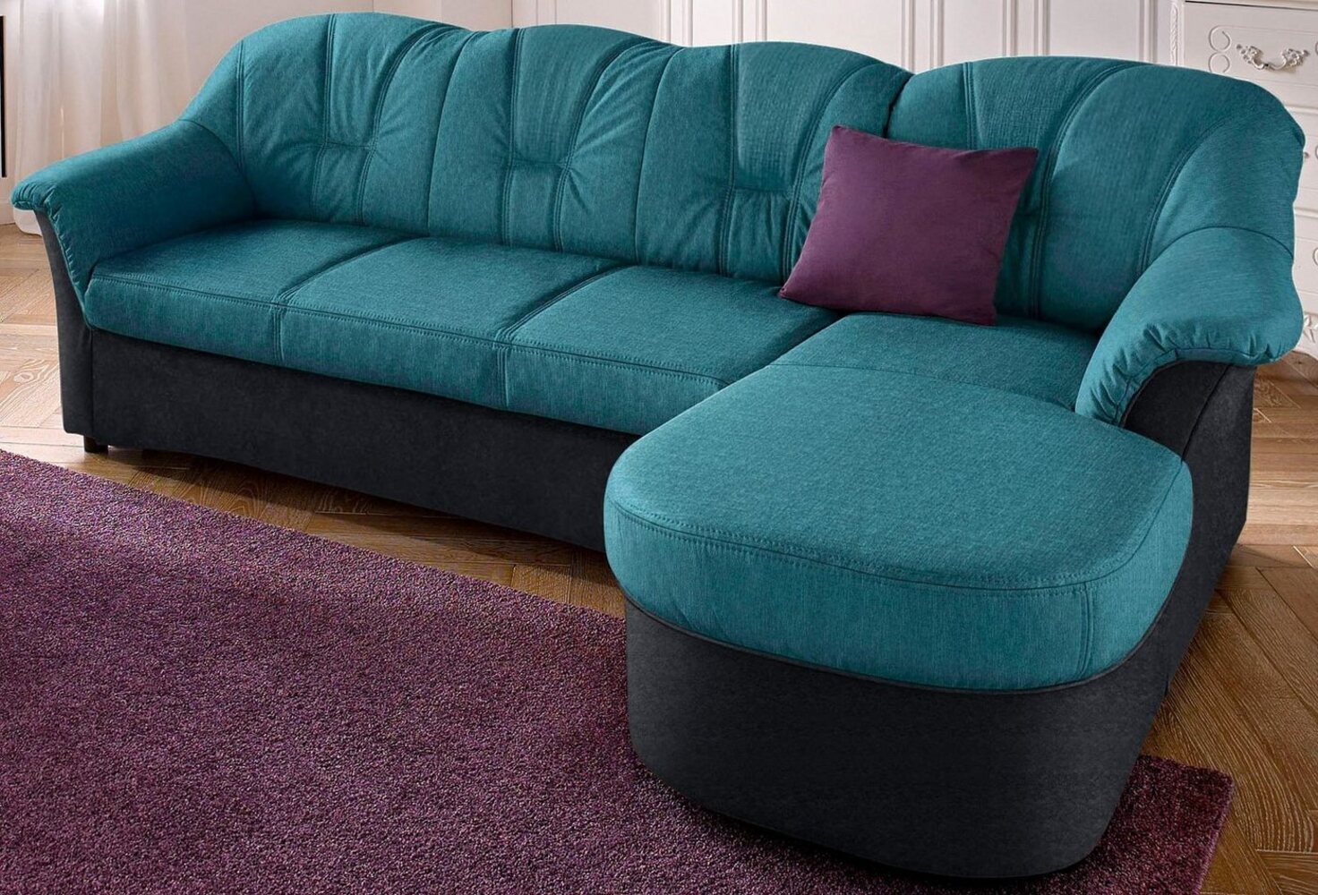 DOMO collection Ecksofa Flores Schlafsofa, B/T/H: 233/142/86 cm, L-Form, wahlweise mit Bettfunktion, wahlweise mit Federkern, auch in Leder Bild 1