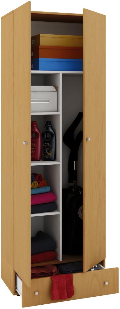 Mehrzweckschrank Kleiderschrank Hochschrank Garderobe Flur Schrank Buche Dekor Bild 1