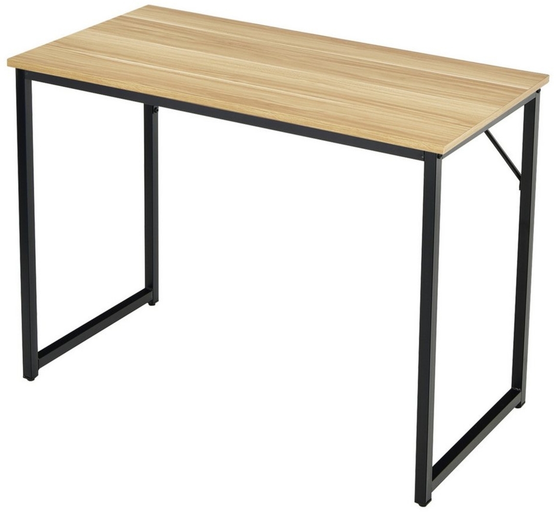 COSTWAY Computertisch Schreibtisch Bürotisch PC-Tisch Metallrahmen 100cm Platzsparend Bild 1