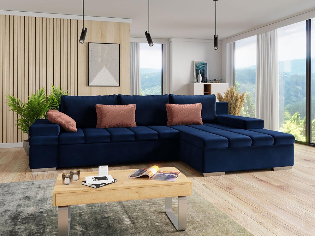 Ecksofa Bangkok, Seite: Rechts, Farbe: Magic Velvet 2216 + Magic Velvet 2216 + Magic Velvet Pik 2258 Bild 1