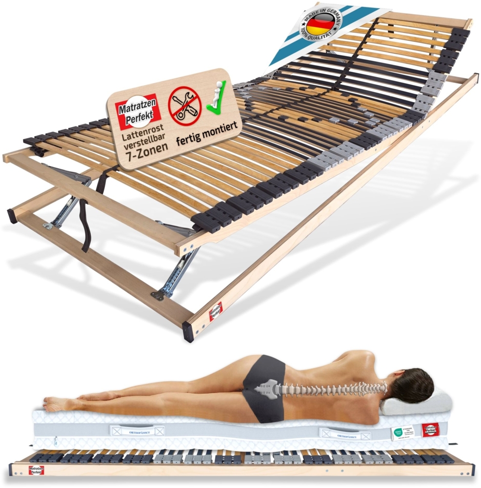Benninger Bettsysteme Extra stabiler 42 Leisten Lattenrost mit Kopf- und Fußverstellung, 120x200 cm Bild 1