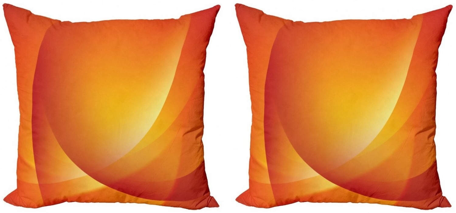 Abakuhaus Kissenbezüge Modern Accent Doppelseitiger Digitaldruck, (2 Stück), Orange Bunte Twist Linien Bild 1