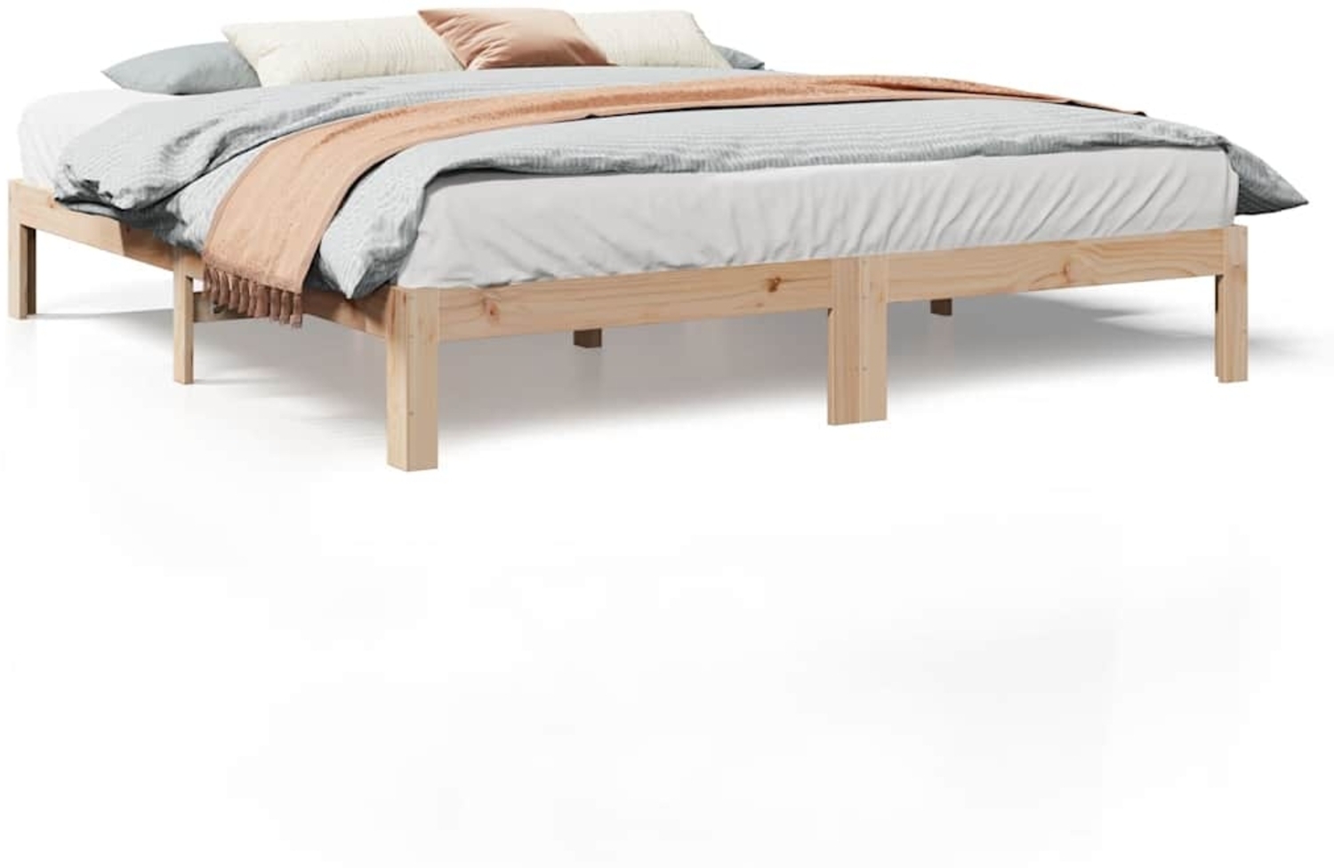 vidaXL Massivholzbett ohne Matratze 160x200 cm Kiefernholz 859217 Bild 1