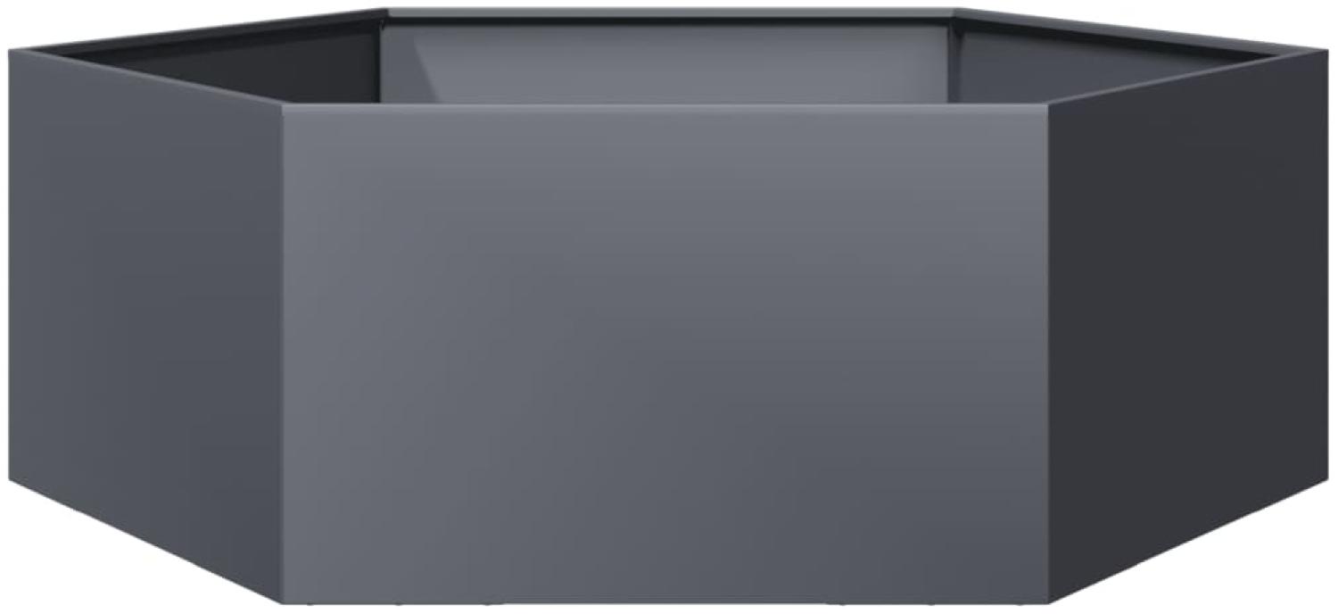 vidaXL Pflanzkübel Anthrazit Sechseckig 138x120x45 Stahl 851138 Bild 1