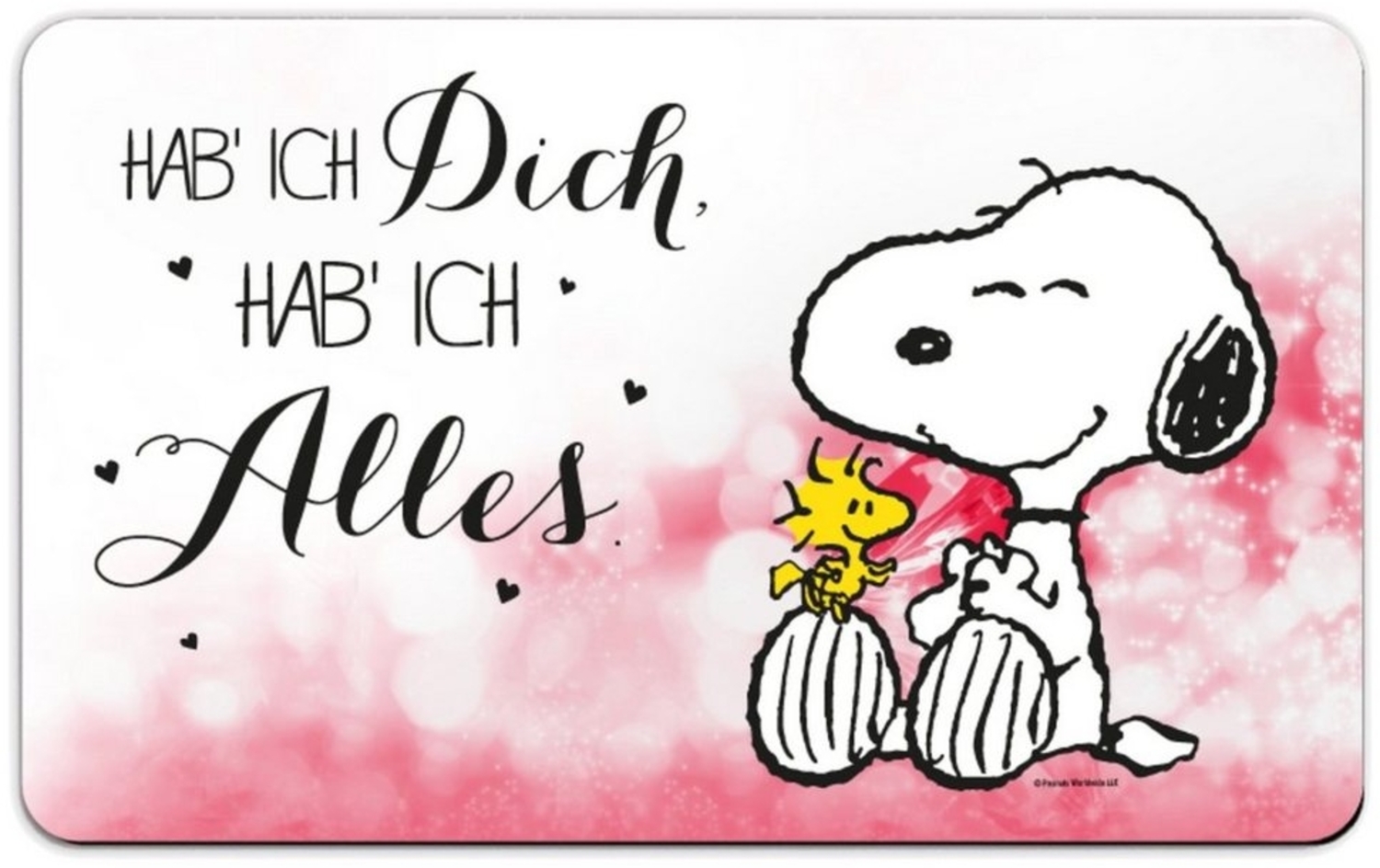 United Labels® Frühstücksbrett The Peanuts Brettchen Snoopy – Hab ich Dich, hab ich Alles. Frühstücksbrettchen Schneidebrettchen aus Resopal, Resopal Bild 1