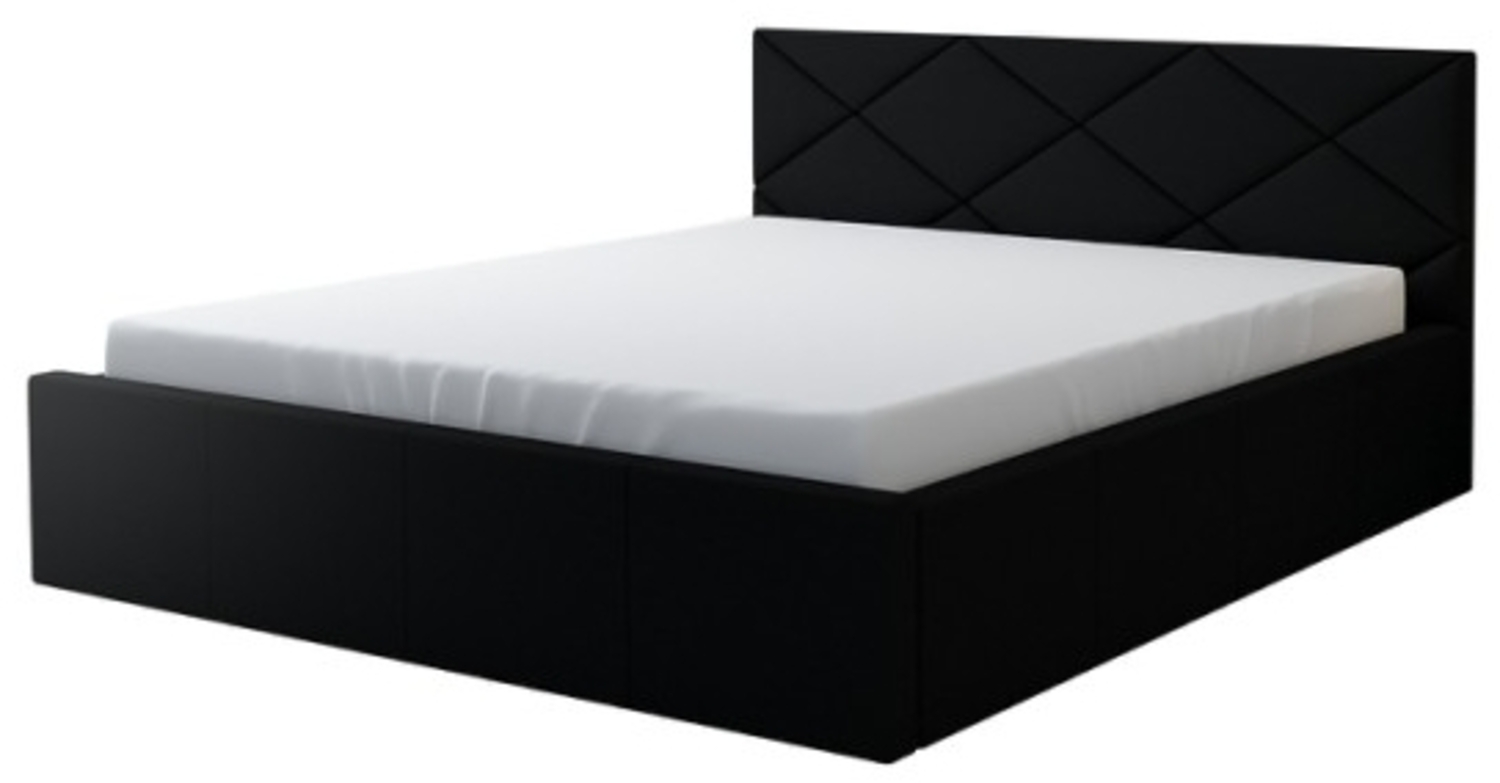 Polsterbett VIGI-OM 180x200 ohne Matratze, Bettkasten und Lattenrost. Farbe: Schwarz 16 Bild 1