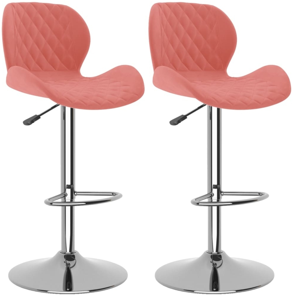 vidaXL Barhocker 2 Stk. Rosa Samt [334916] Bild 1