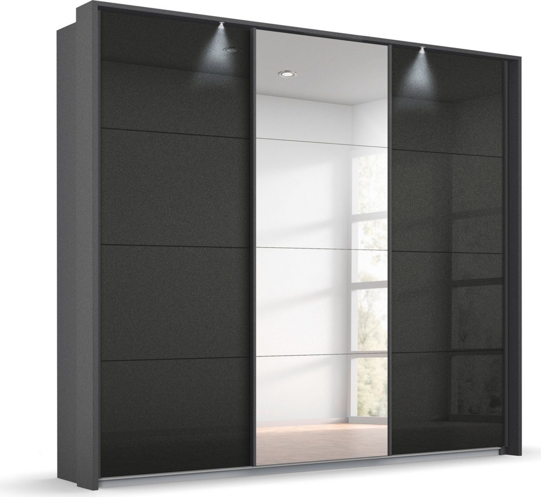 rauch Schwebetürenschrank Kleiderschrank Schrank Garderobe OTELI inkl. 3 Innenschubladen (Breiten 211/278/323/368 cm Höhen 214/233 cm) mit Mittelspiegel und Passepartout optional mit Beleuchtung Bild 1