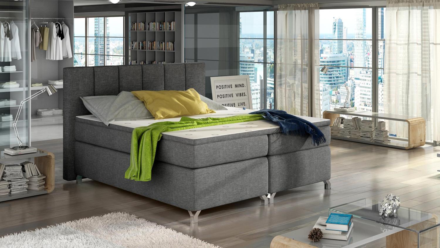 Wohnideebilder Basilio 140X200 Dunkelgrau Boxspringbett BBO_04_1.4 Bild 1